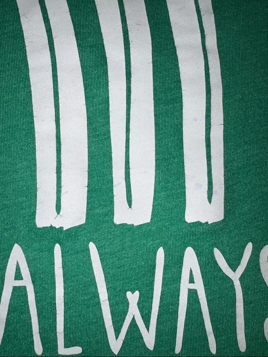 Bella Canvas Green Tee with White Rainbow Graphic - Picture 4 of 5